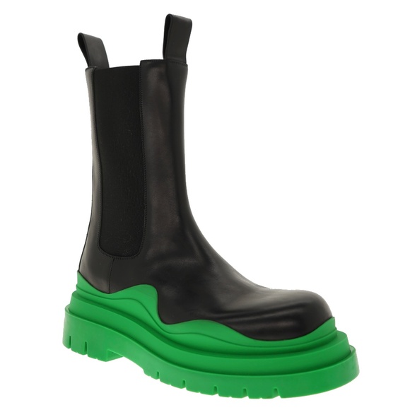 Bottega Veneta Men’s Tire Boots Military Calf Black Leather Size 11 US New - Picture 2 of 5